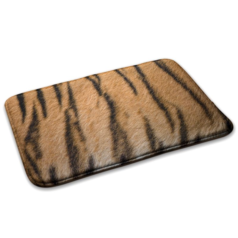 Blødt og skridsikkert soveværelsesgulvtæppe Tulup 90x60 cm med tigerpelsmønster, 1 stk.