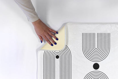 Soveværelsesmåtte Tulup 90x60 cm med geometriske mønstre – blød og skridsikker, 1 stk.