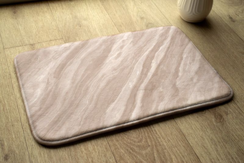 Soveværelsesmåtte Tulup 90x60 cm med marmormønster, blød og skridsikker, 1 stk.