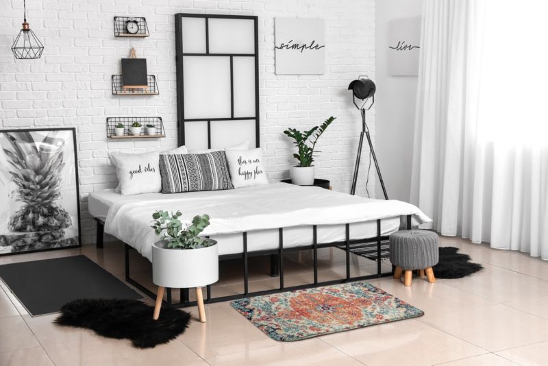 Blødt og skridsikkert soveværelsesgulvtæppe Tulup 90x60 cm med elegant mønster – 1 stk.