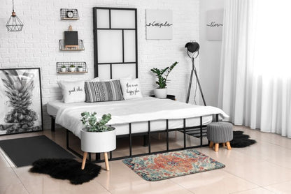 Blødt og skridsikkert soveværelsesgulvtæppe Tulup 90x60 cm med elegant mønster – 1 stk.