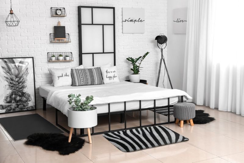 Blødt og skridsikkert soveværelsesgulvtæppe Tulup 90x60 cm Zebra – 1 stk.