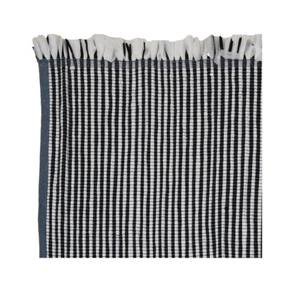 Boho Tæppe med Frynser 70x40 cm Hvid Sort