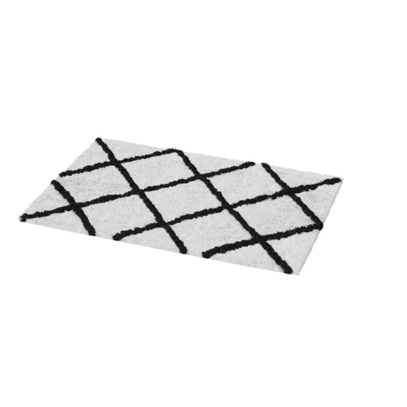 GoodHome Aetna badeværelsesmåtte 40 x 60 cm hvid/sort