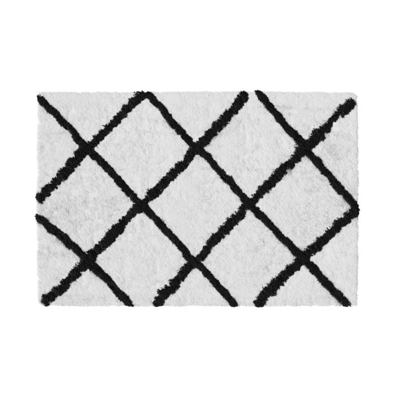 GoodHome Aetna badeværelsesmåtte 40 x 60 cm hvid/sort