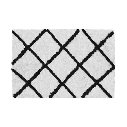GoodHome Aetna badeværelsesmåtte 40 x 60 cm hvid/sort