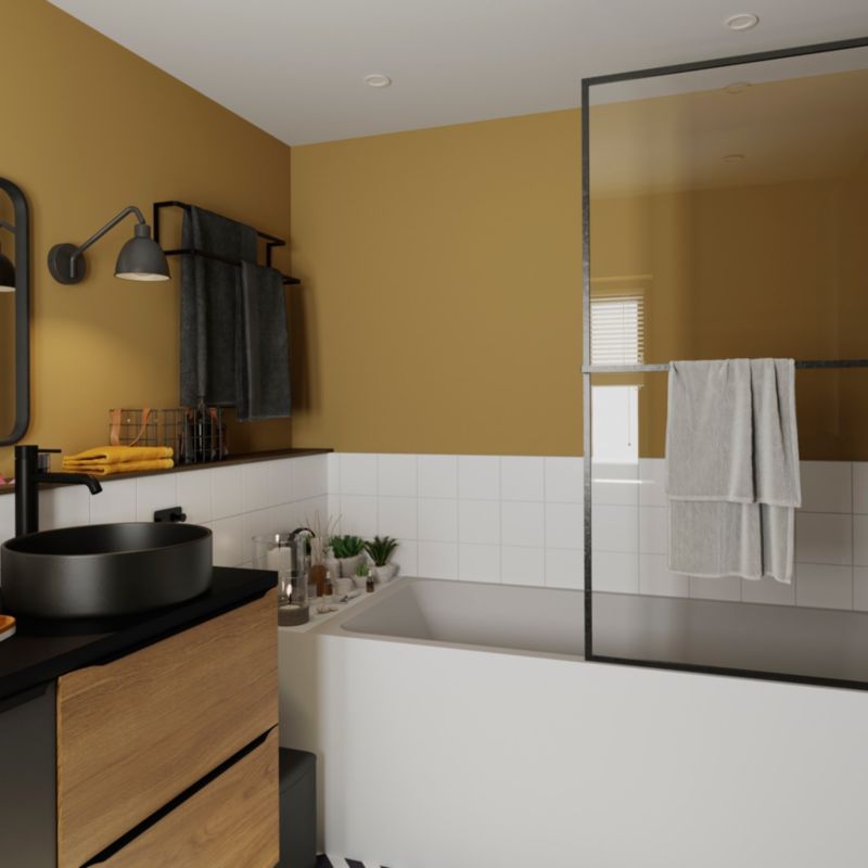 GoodHome Elland badeværelsesmåtte 50 x 80 cm i ibenholt