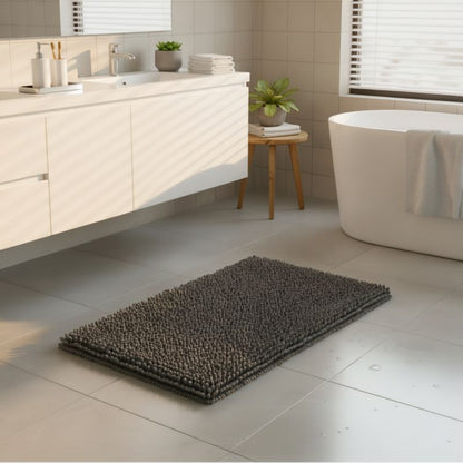 Bademåtte 50 x 80 cm Antracit Skridsikker Polyester