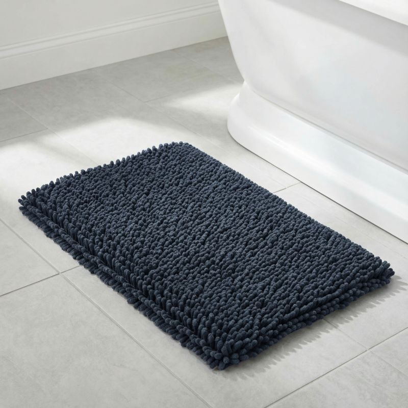 Bademåtte 50 x 80 cm Marineblå Antiskrid Rektangulær