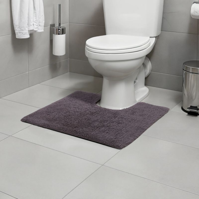 Bademåtte til Toilet Koros Antracit 50x45 cm Skridsikker Bomuld
