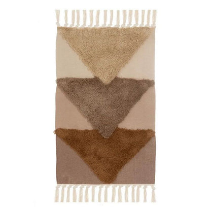 Dekorativt Tæppe Brun Geometrisk Mønster 50x80 cm Bomuld