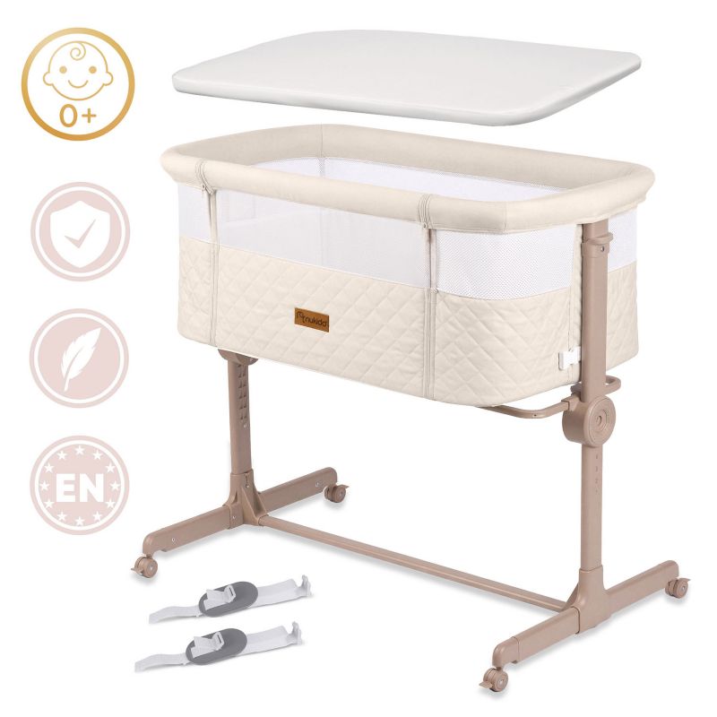 Børneseng Nukido Klapbar 0-5 Mdr 9 Kg Lys Beige