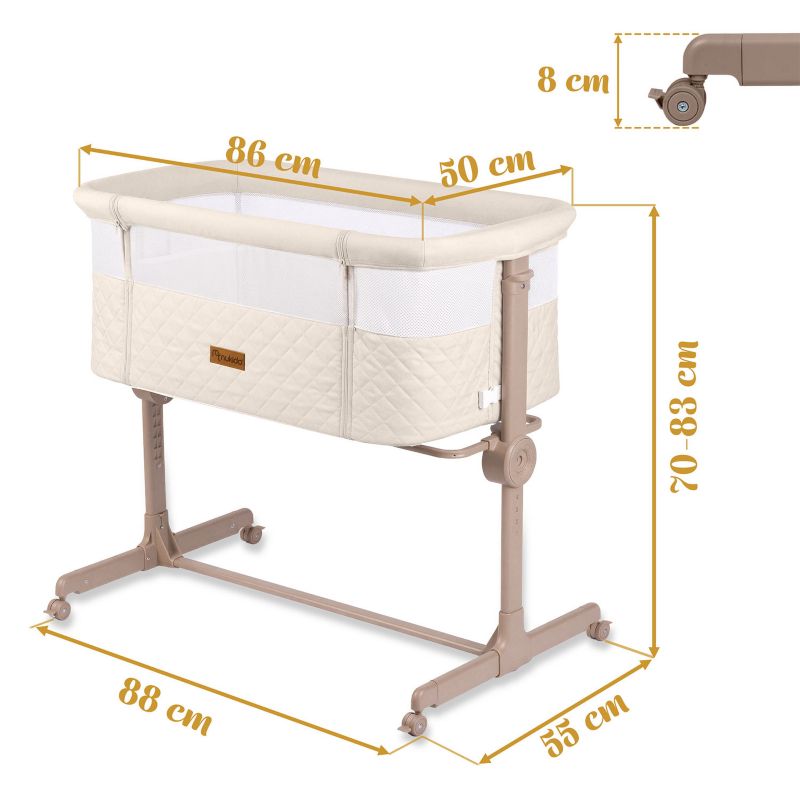 Børneseng Nukido Klapbar 0-5 Mdr 9 Kg Lys Beige