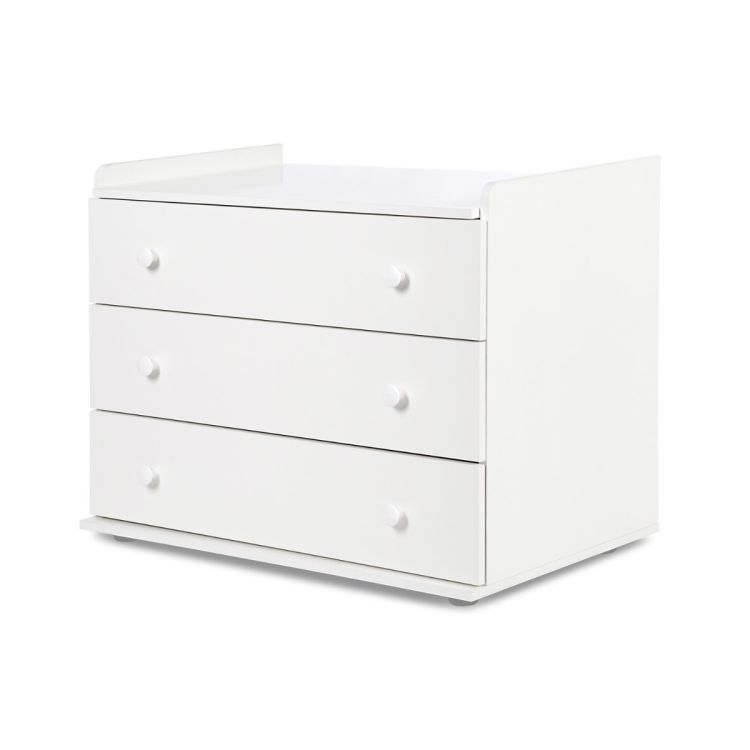 Børneseng Little Sky Kompakt 3W1 120x80 cm Hvid med Kommode