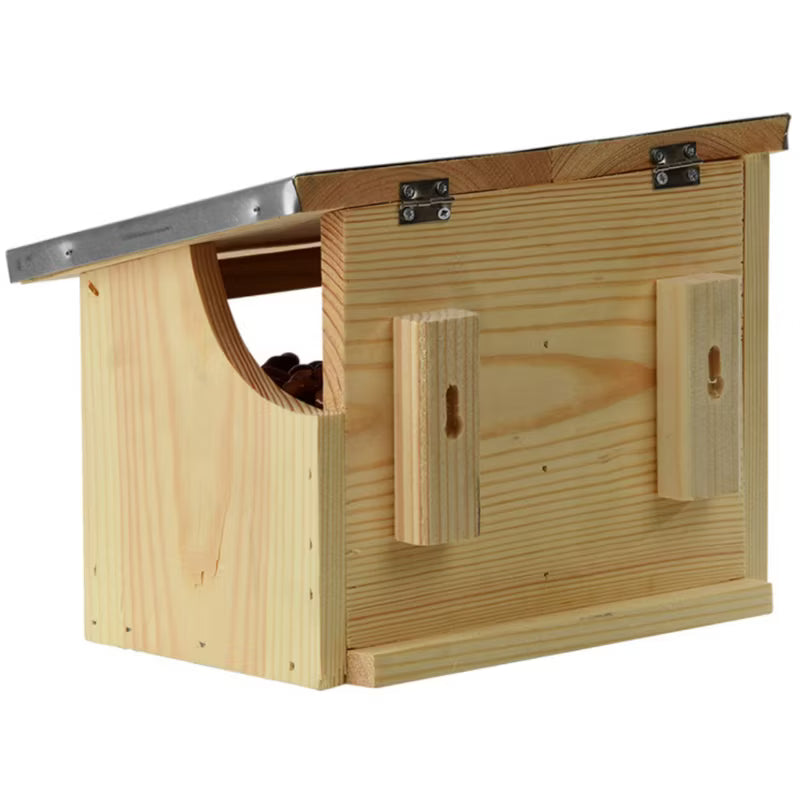 Egern Foderhus Dobbelt 25x18 cm Brun Træ