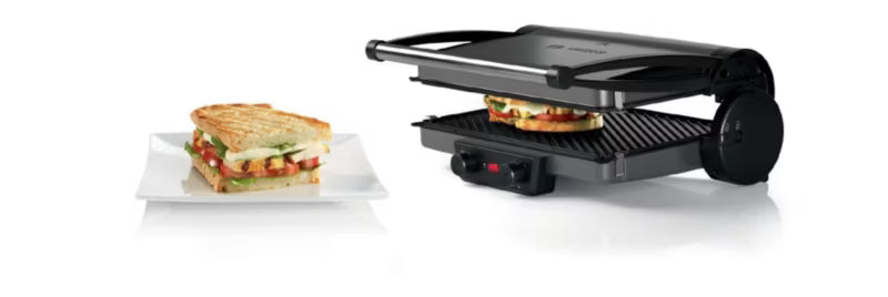 Elektrisk Bordgrill TCG4215 2000 W 32,8x23,8 cm Sort Sølv