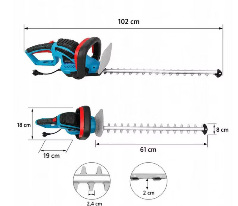 Elektrisk Hækkeklipper 61 cm 1800W HT6020 Blå