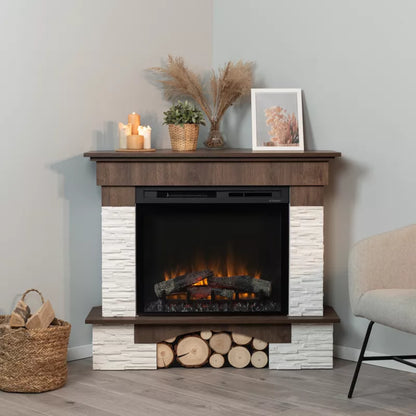 Elektrisk Hjørnepejs Porto 28" 1400W Valnød