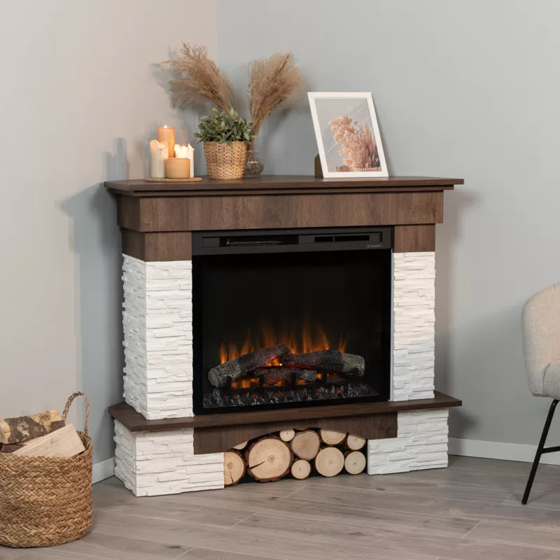 Elektrisk Hjørnepejs Porto 28" 1400W Valnød