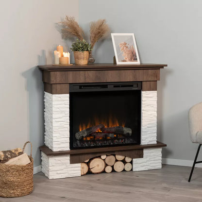 Elektrisk Hjørnepejs Porto 28" 1400W Valnød