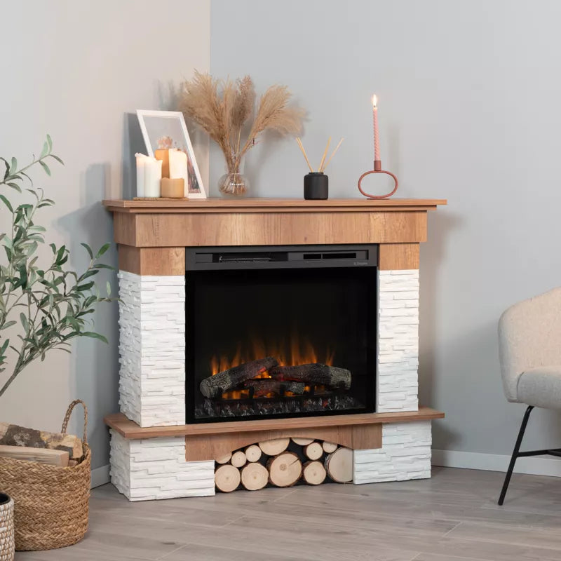 Elektrisk Hjørnepejs Porto 28" XHD 1400W Eg