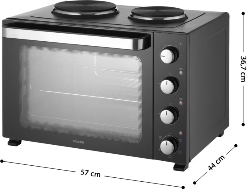Elektrisk Miniovn SEO 4800BK 48 Liter Sort med Kogeplader