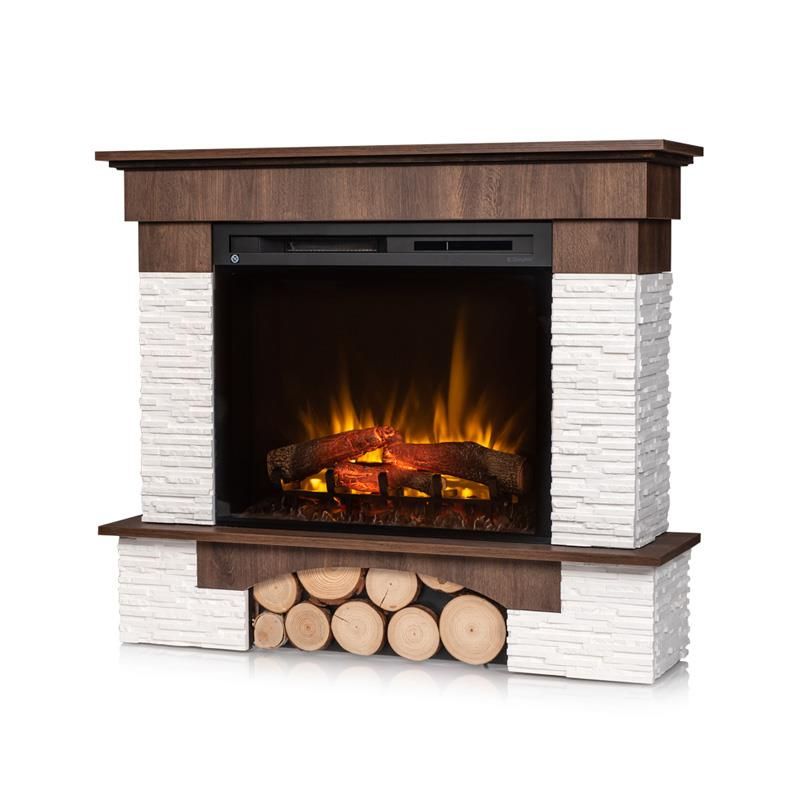 Elektrisk Pejs Porto 28" XHD 114x98 cm Mørk Valnød 1400W