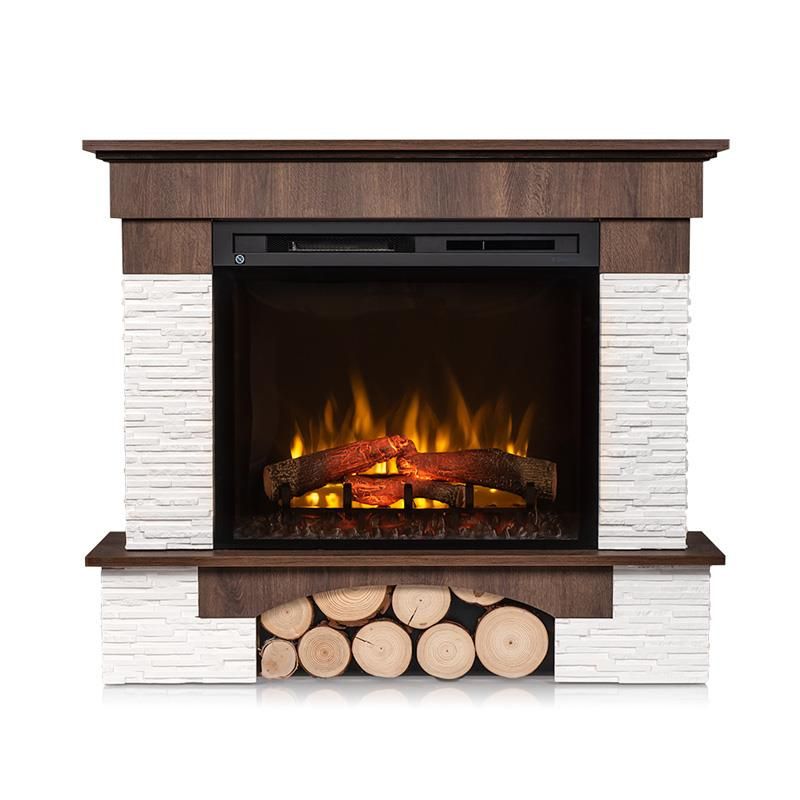 Elektrisk Pejs Porto 28" XHD 114x98 cm Mørk Valnød 1400W