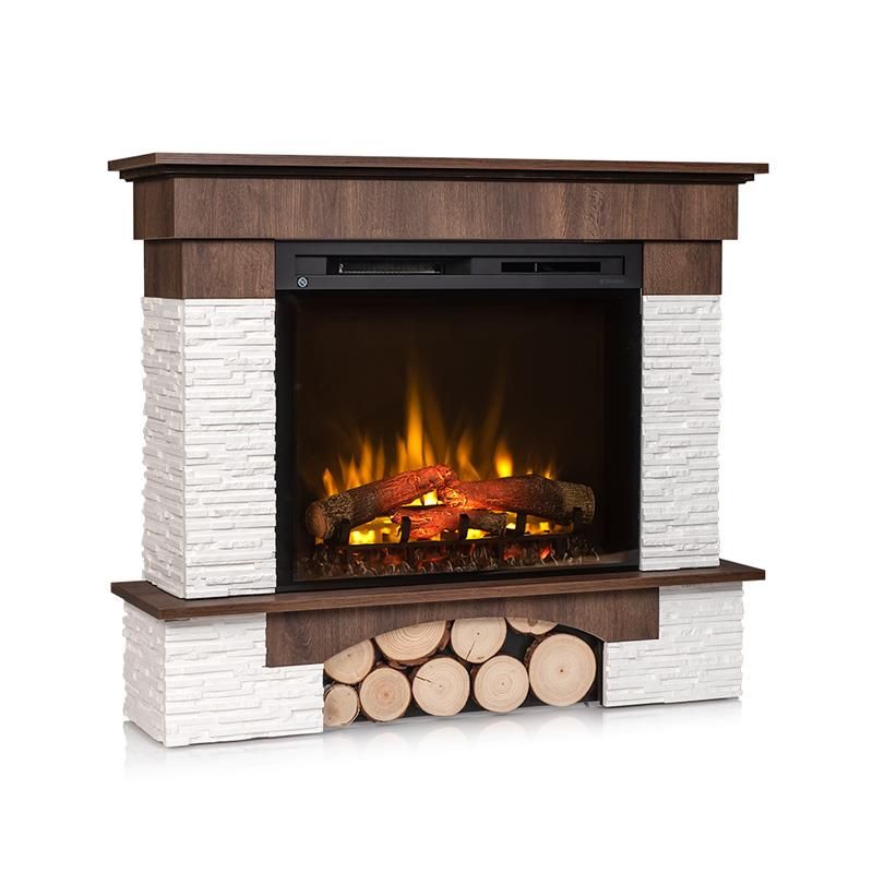 Elektrisk Pejs Porto 28" XHD 114x98 cm Mørk Valnød 1400W