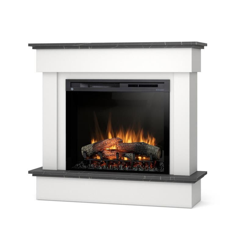 Elektrisk Pejs Tormes 28" LED 1400W Hvid Mat Sort Marmor