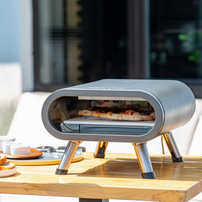 Elektrisk Pizzaovn 12" Sølv med Foldbare Ben