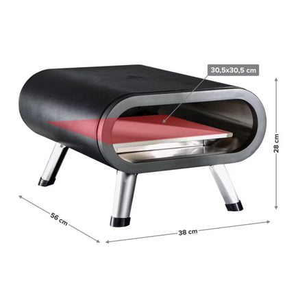 Elektrisk Pizzaovn 12" Sølv med Foldbare Ben