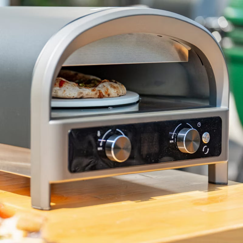 Elektrisk Pizzaovn 2200W med LCD Display 30,5 cm Rustfrit Stål