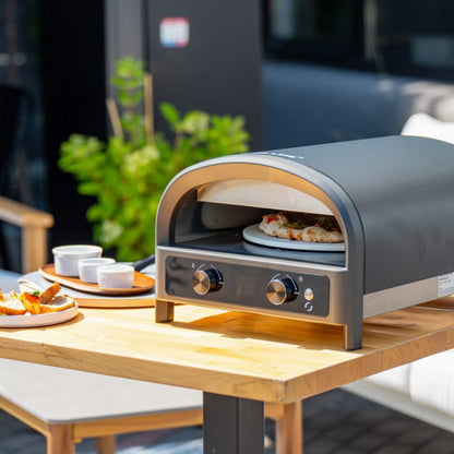 Elektrisk Pizzaovn 2200W med LCD Display 30,5 cm Rustfrit Stål