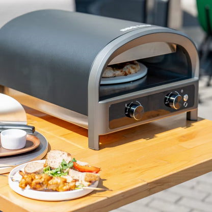Elektrisk Pizzaovn 2200W med LCD Display 30,5 cm Rustfrit Stål