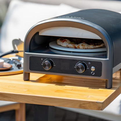 Elektrisk Pizzaovn 2200W med LCD Display 30,5 cm Rustfrit Stål