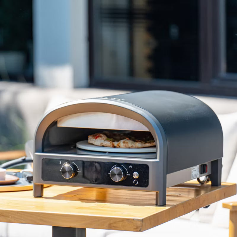 Elektrisk Pizzaovn 2200W med LCD Display 30,5 cm Rustfrit Stål