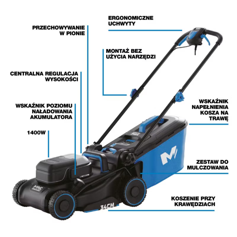 Elektrisk Plæneklipper 1400W 34 cm MCB1163LWM