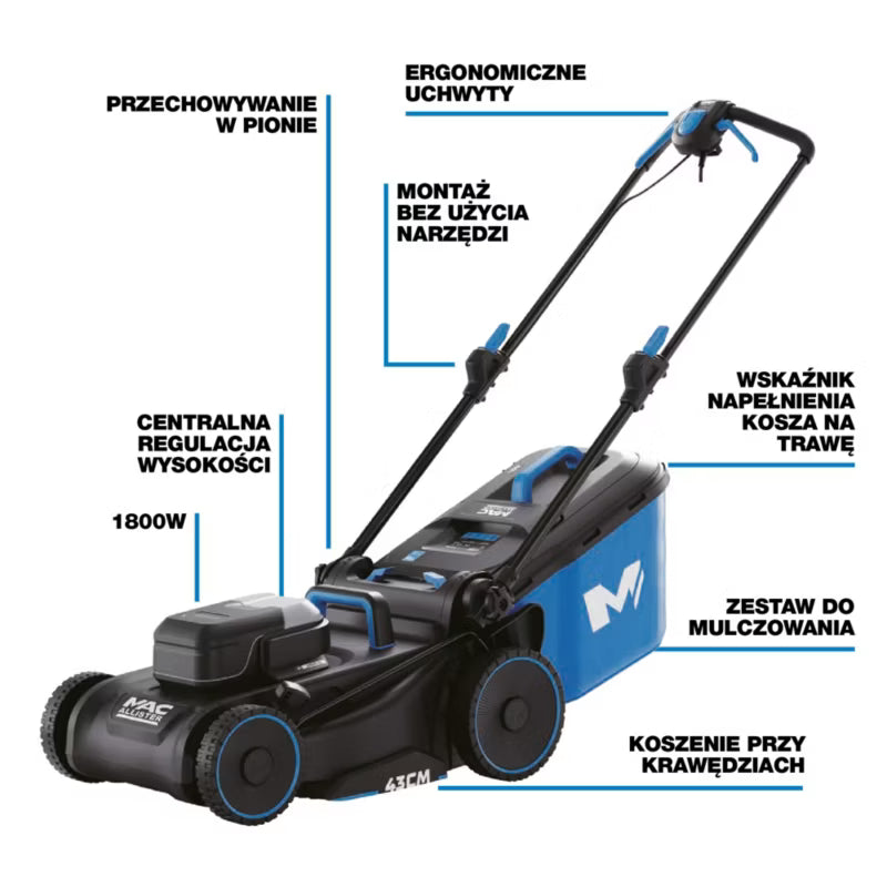 Elektrisk Plæneklipper 1800W 43 cm MCB1167LWM
