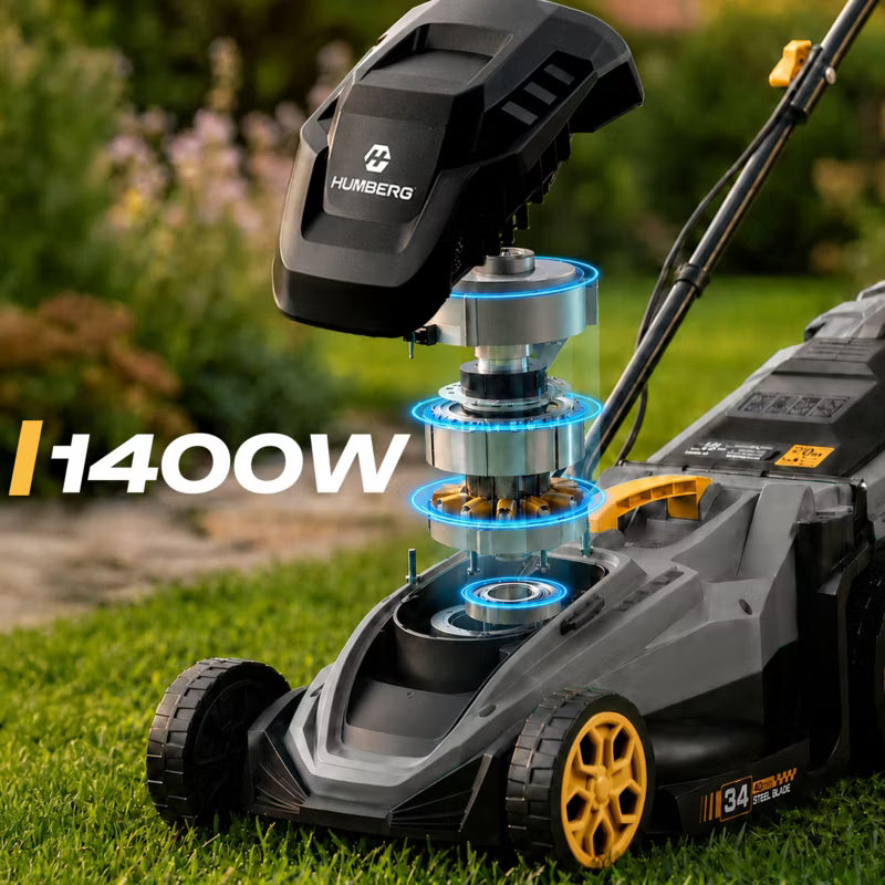 Elektrisk Plæneklipper HM-612 1400W 34 cm Grå