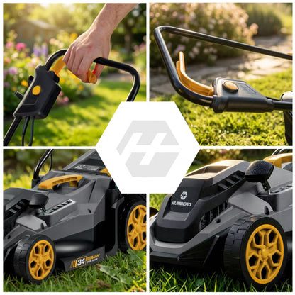 Elektrisk Plæneklipper HM-612 1400W 34 cm Grå
