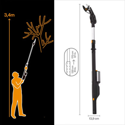 Elektrisk Teleskopsaks 12V 170 cm
