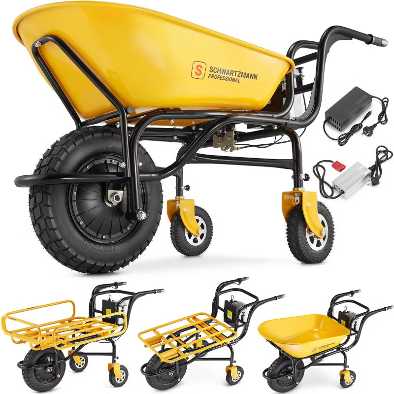 Elektrisk Trillebør 150 kg 120 L Gul WB150
