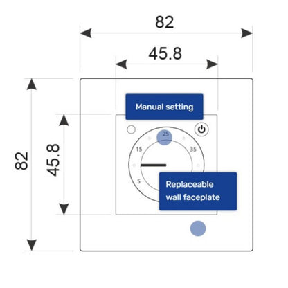 Elektronisk Termostat MST-9n 82x82 mm Sort