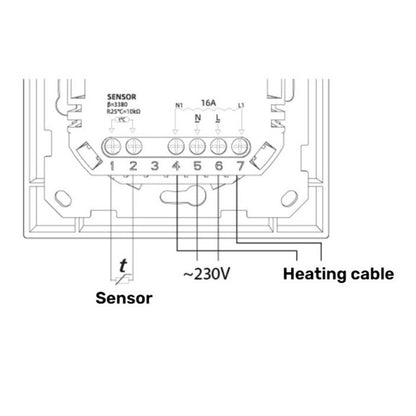 Elektronisk Termostat MST-9n 82x82 mm Sort
