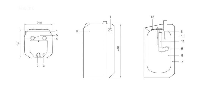Elektrisk Vandvarmer NOVO 10L-U 10 Liter 2,0 kW