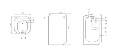 Elektrisk Vandvarmer NOVO 10L-U 10 Liter 2,0 kW