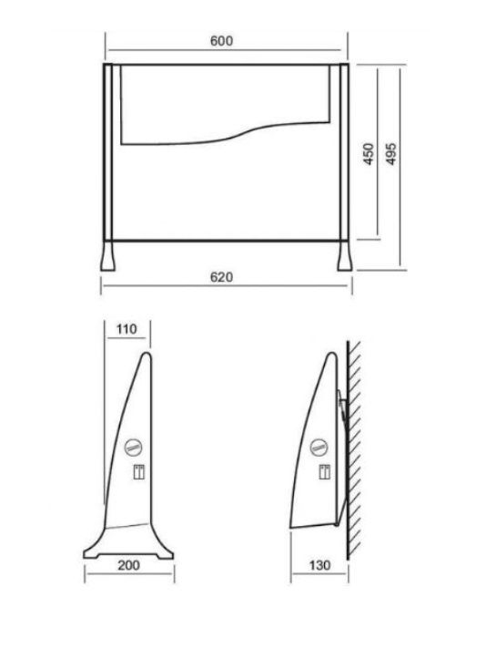 Elektrisk Konvektorradiator BOY T2000 2000 W 62x45 cm Hvid