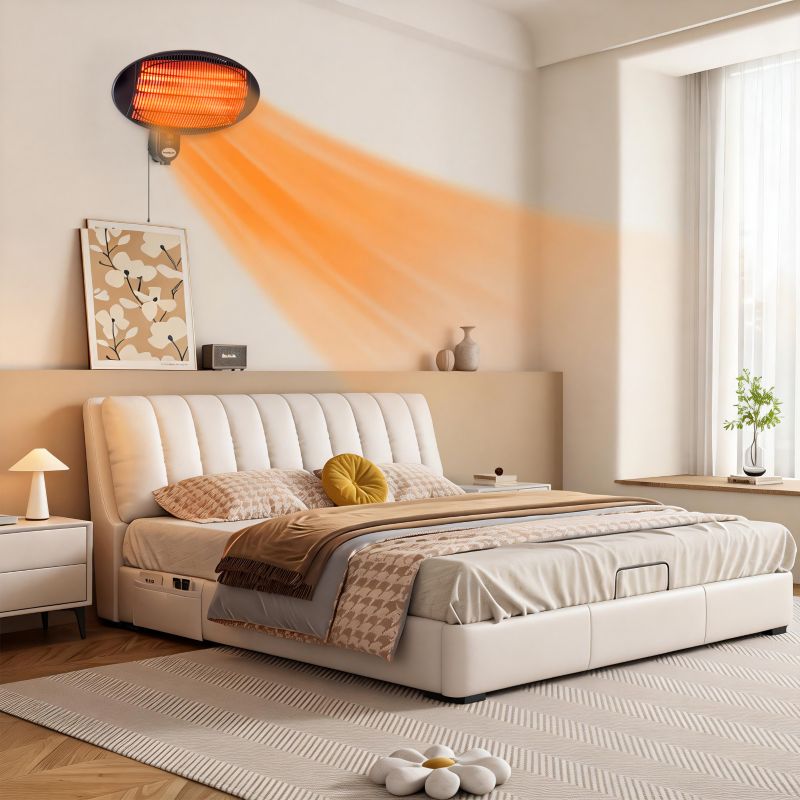 Elektrisk Terrassevarmer 2000W Sort 160-210 cm