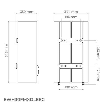 Elektrisk Vandvarmer EWH 30 Fmx DL EEC 30 Liter Hvid